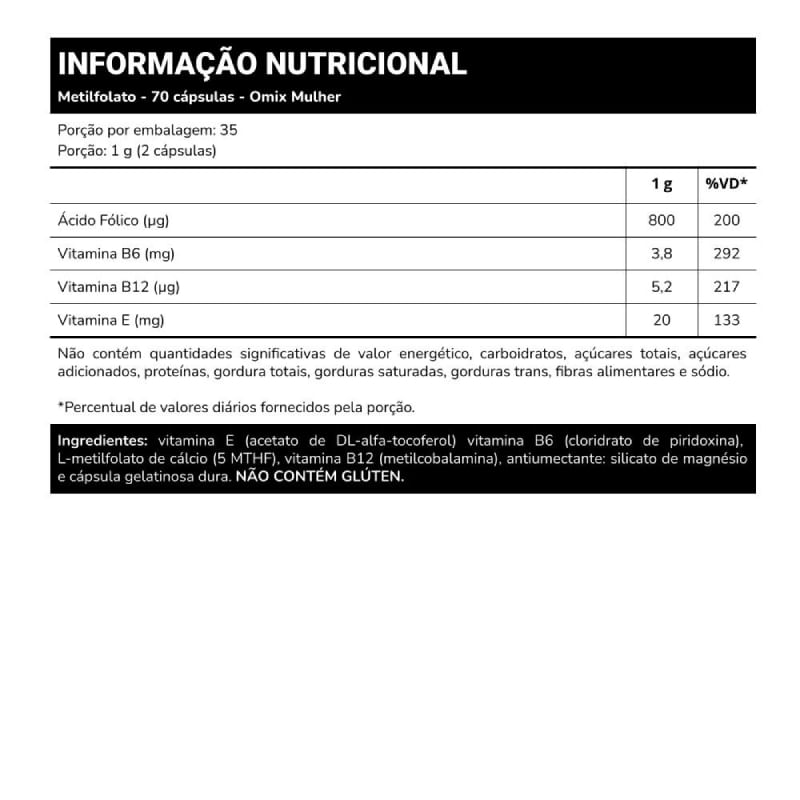 Informações nutricionais