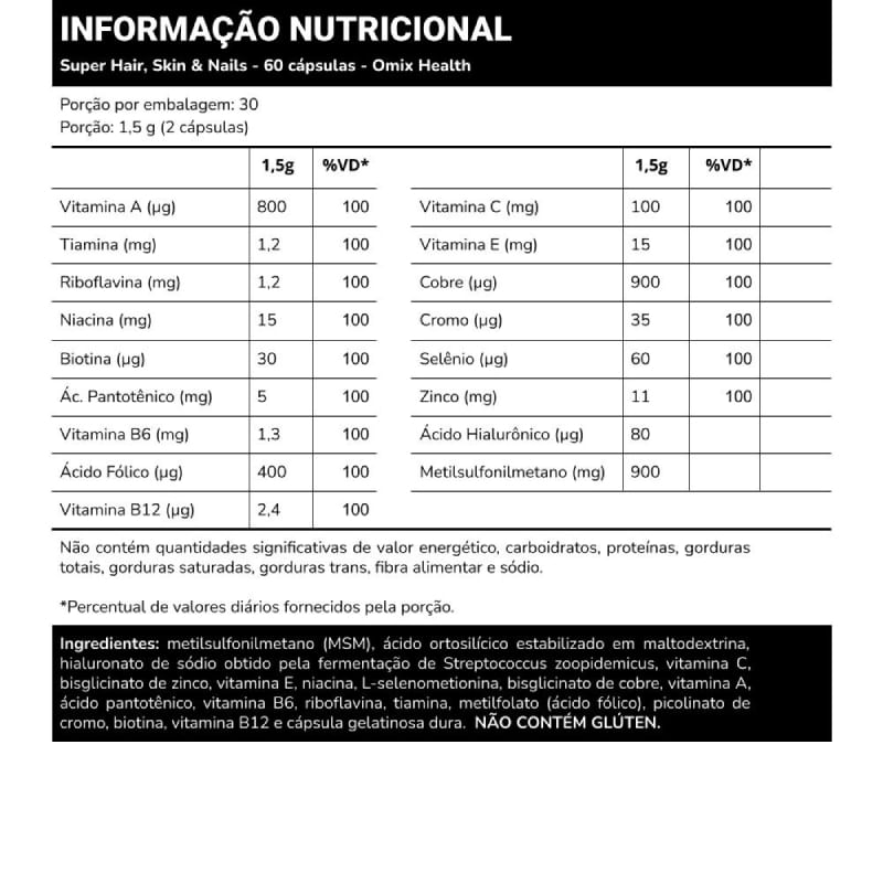 Informações nutricionais