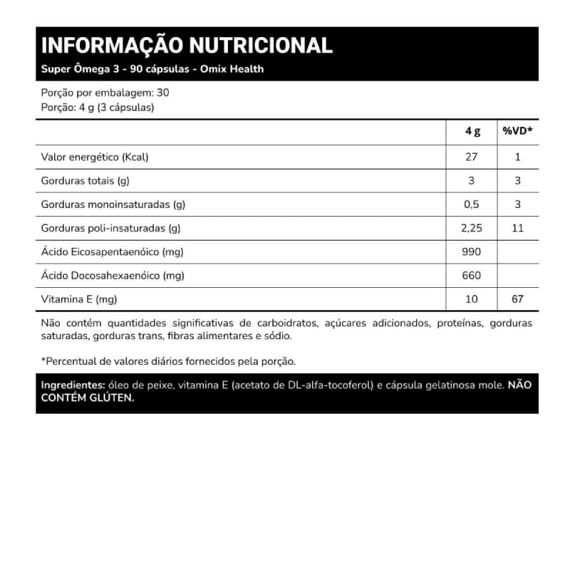 Informações nutricionais