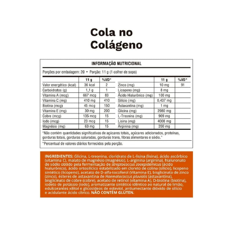 Informações nutricionais