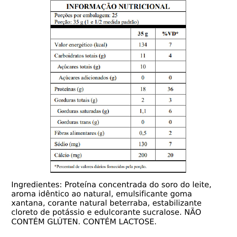 Informações nutricionais