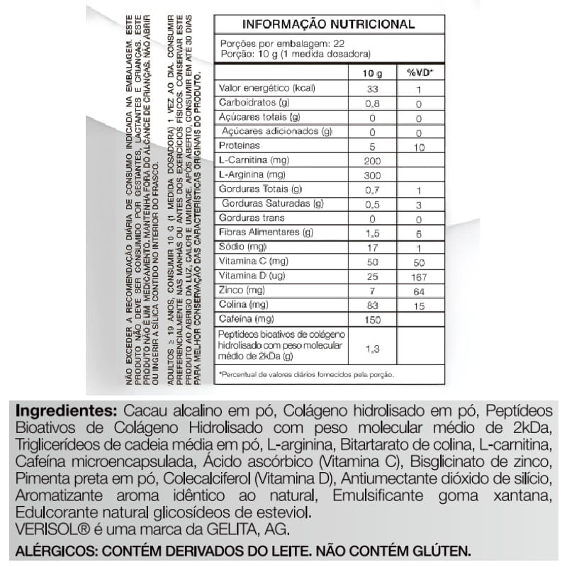 Informações nutricionais