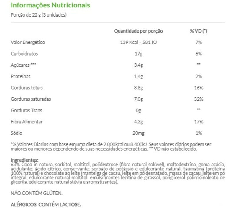 Informações nutricionais