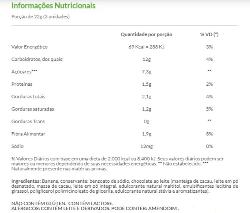 Informações nutricionais