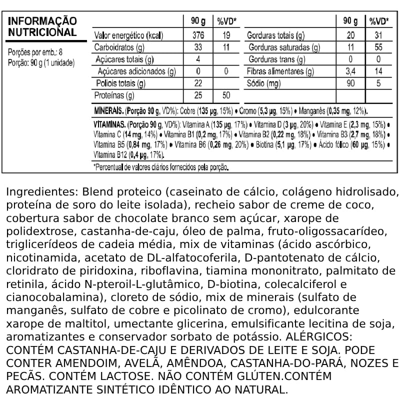 Informações nutricionais