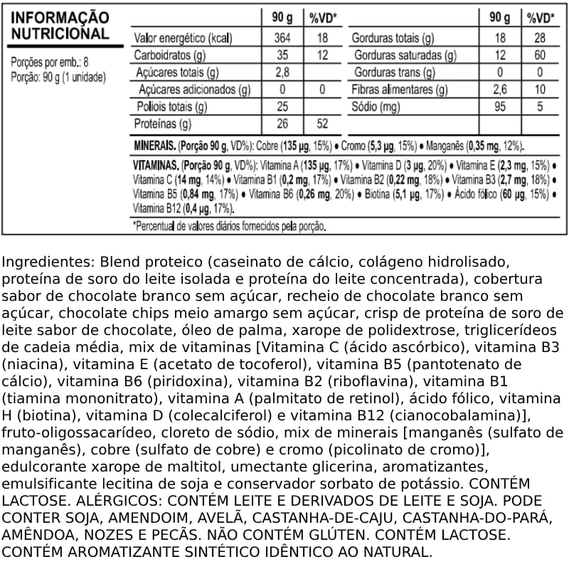 Informações nutricionais