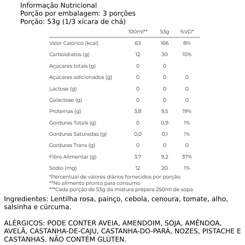 Informações nutricionais