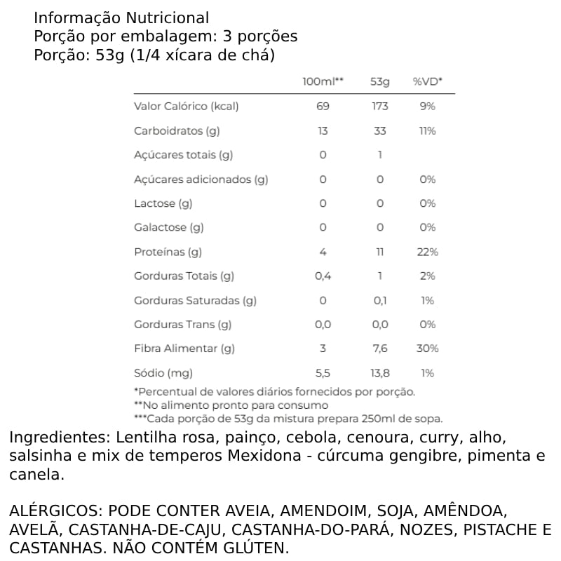 Informações nutricionais