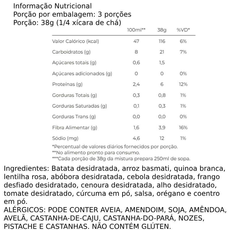 Informações nutricionais