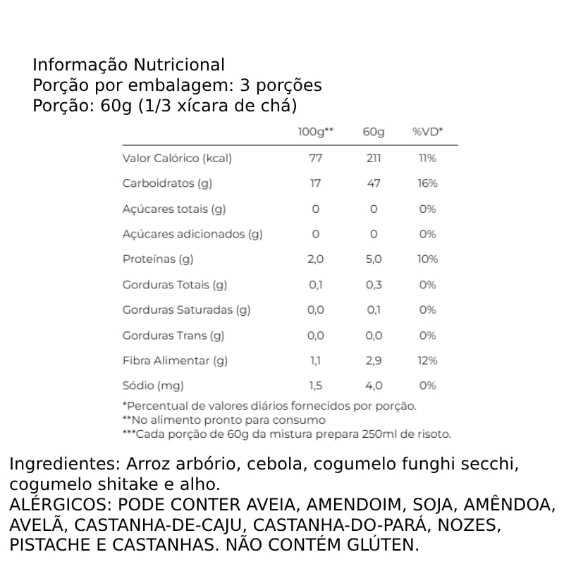 Informações nutricionais