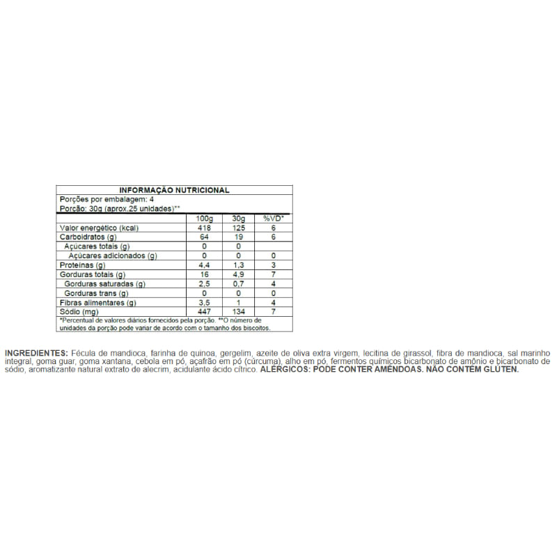 Informações nutricionais