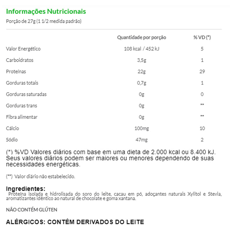 Informações nutricionais