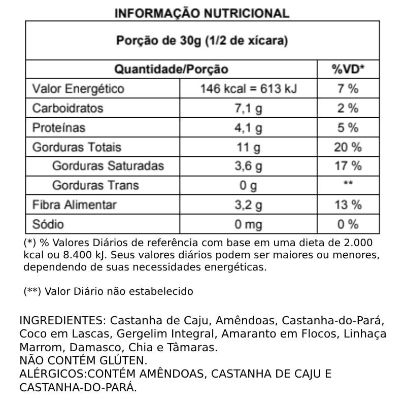 Informações nutricionais