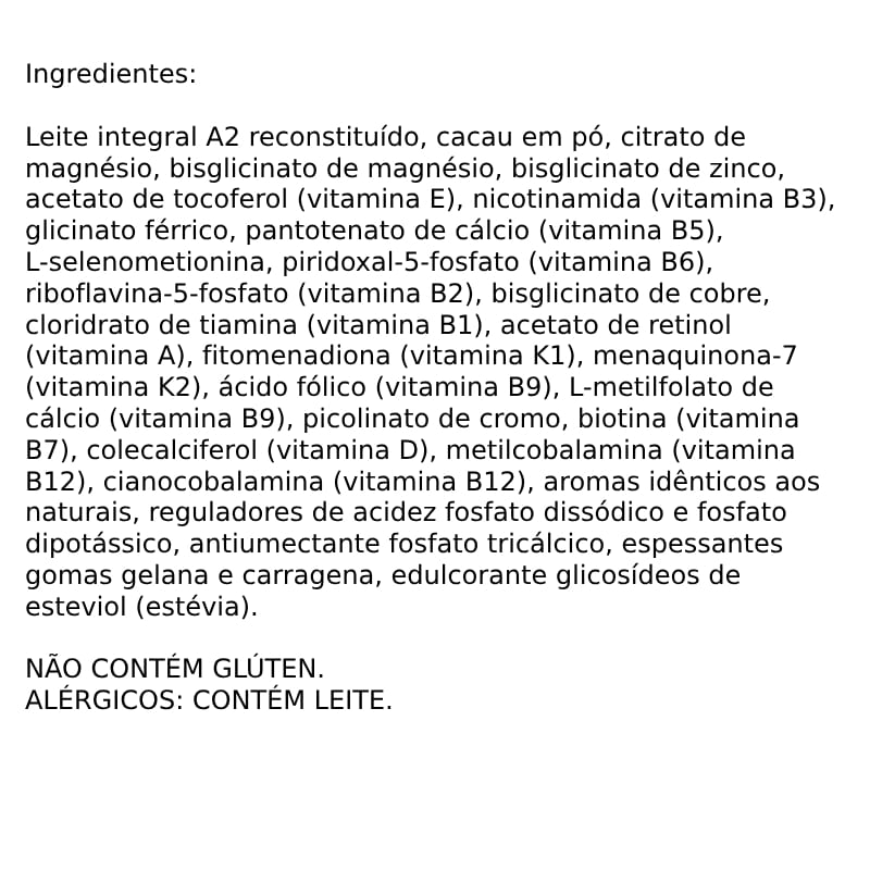 Informações nutricionais