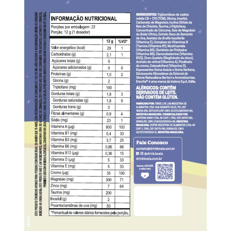 Informações nutricionais