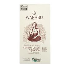 Chocolate Ao Leite De Coco Cumaru Puxuri E Guaraná 54% Cacau Warabu 70g