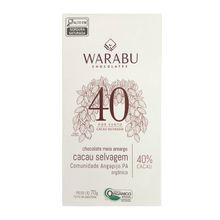 Chocolate Meio Amargo Cacau Selvagem Comunidade Angapijo 40% Cacau Warabu 70g