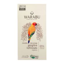 Chocolate Meio Amargo Gengibre Liofilizado 65% Cacau Warabu 70g