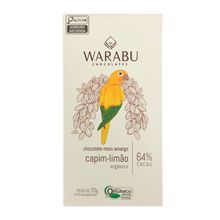 Chocolate Meio Amargo Capim Limão 64% Cacau Warabu 70g