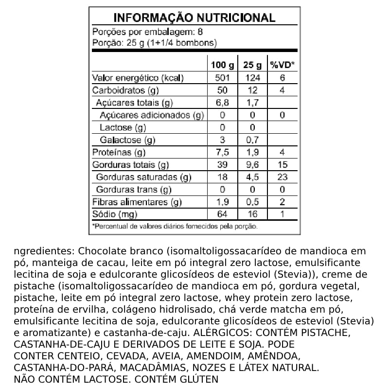 Informações nutricionais