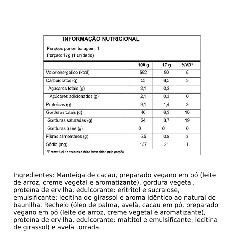 Informações nutricionais