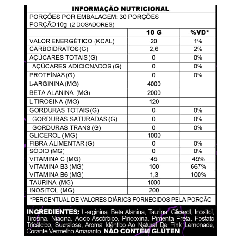 Informações nutricionais