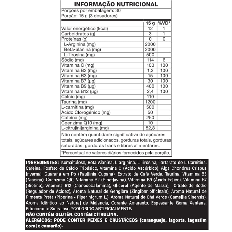 Informações nutricionais