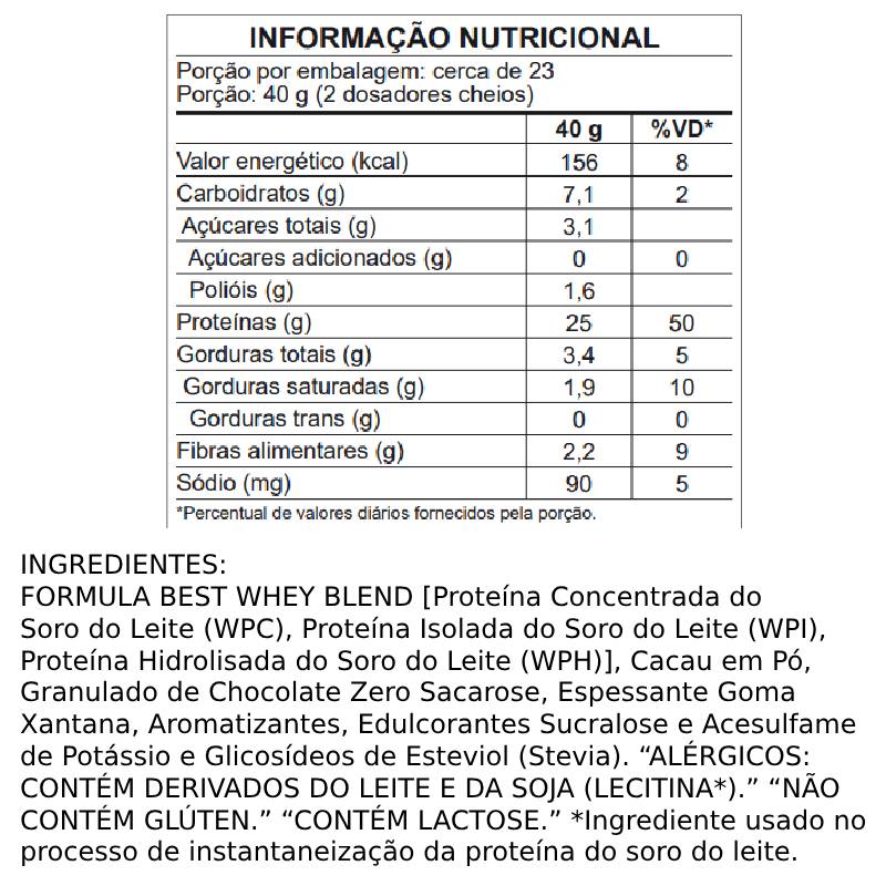 Informações nutricionais