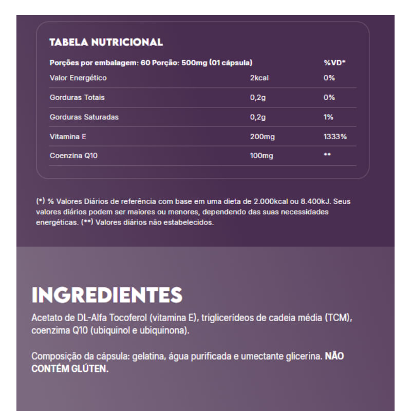 Informações nutricionais