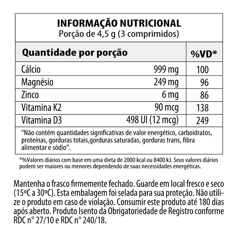 Informações nutricionais