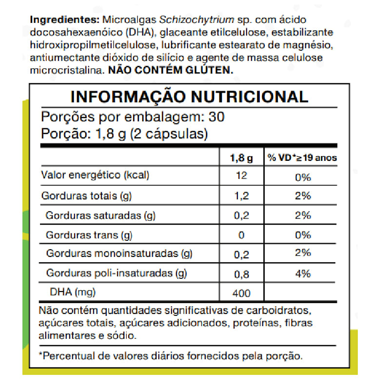 Informações nutricionais