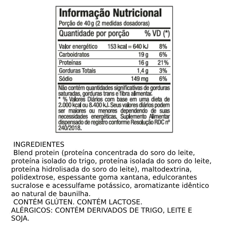 Informações nutricionais
