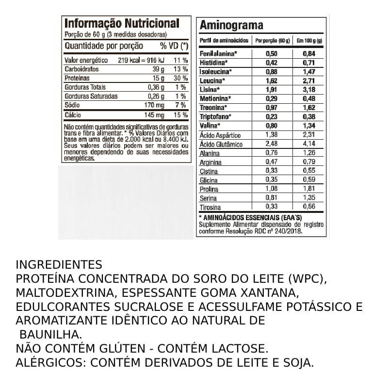 Informações nutricionais