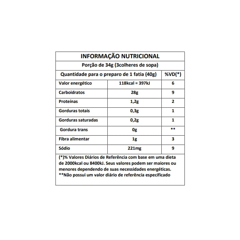 Informações nutricionais