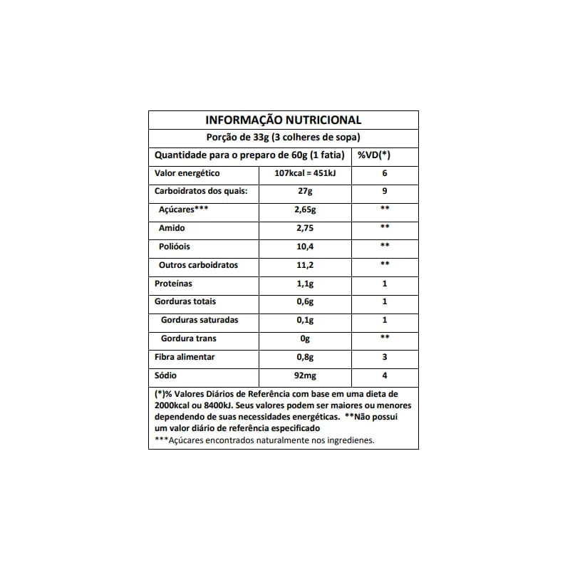 Informações nutricionais