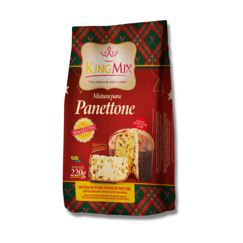 950000200220_Mistura_para_Panettone_Sem_Gluten_e_Sem_Lactose_King_Mix_220g