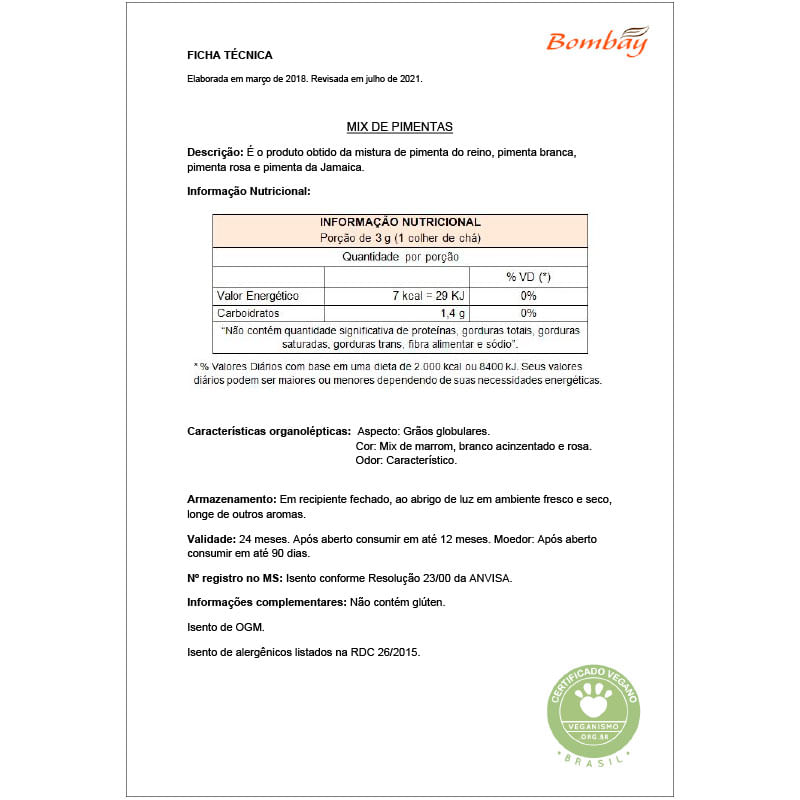 Informações nutricionais