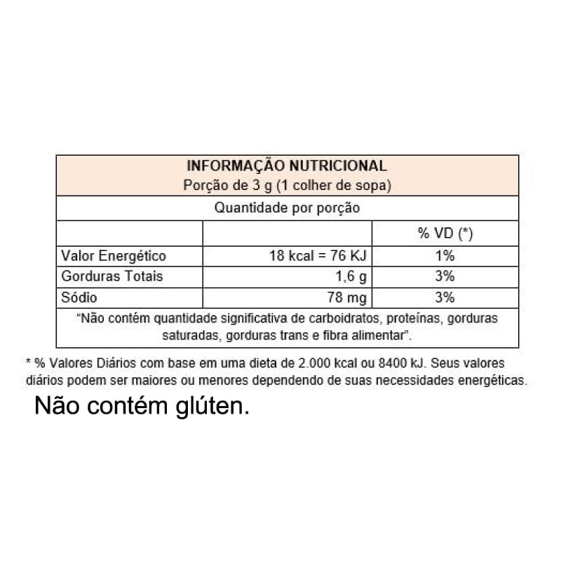 Informações nutricionais