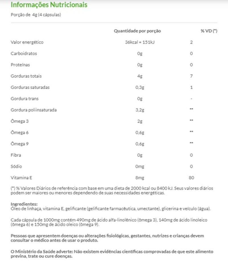 Informações nutricionais