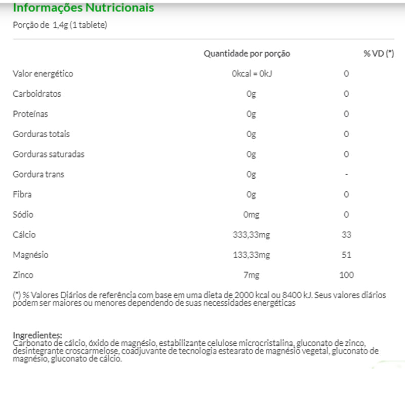 Informações nutricionais