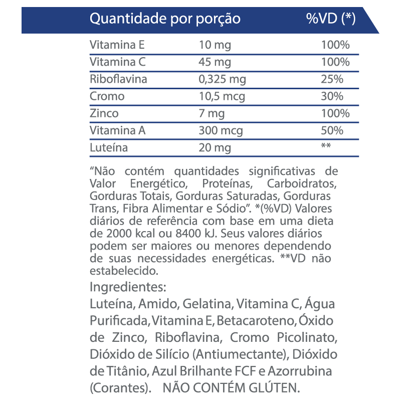 Informações nutricionais