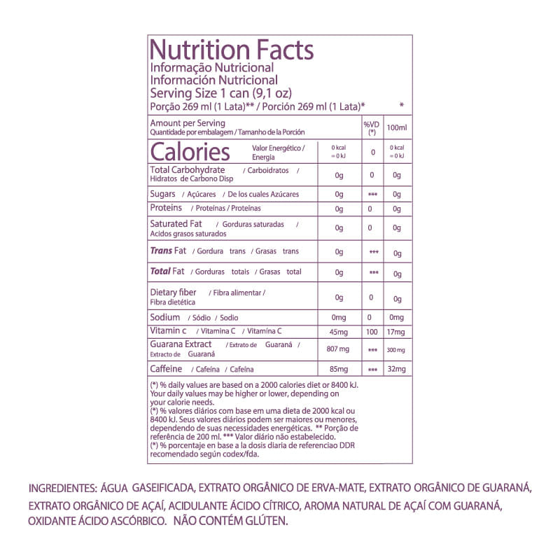 Informações nutricionais