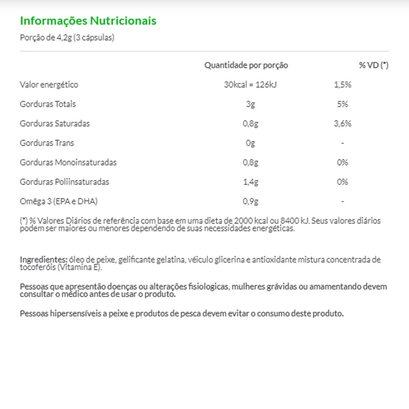 Informações nutricionais