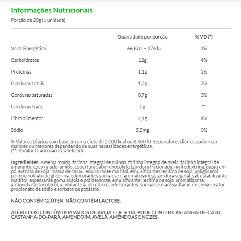 Informações nutricionais