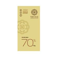 Chocolate 70% de Cacau Zero Açucares 75g - Mendoá