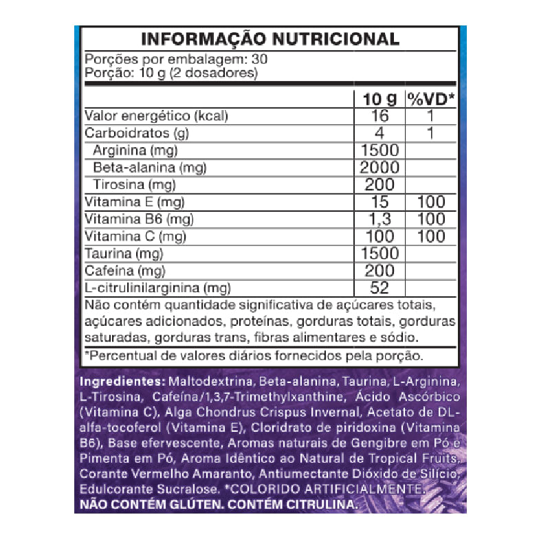 Informações nutricionais