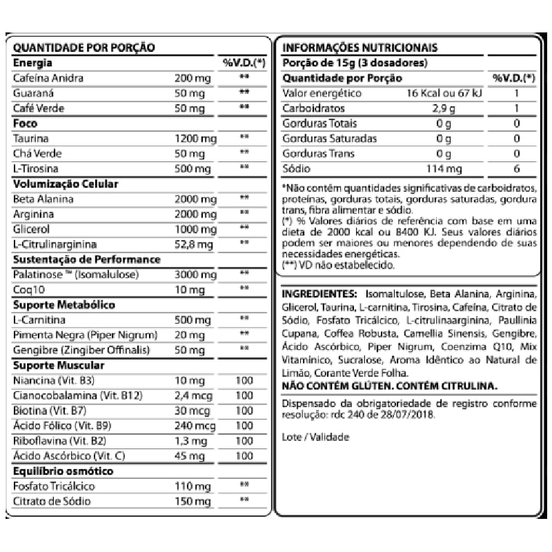 Informações nutricionais