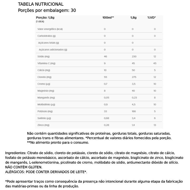 Informações nutricionais