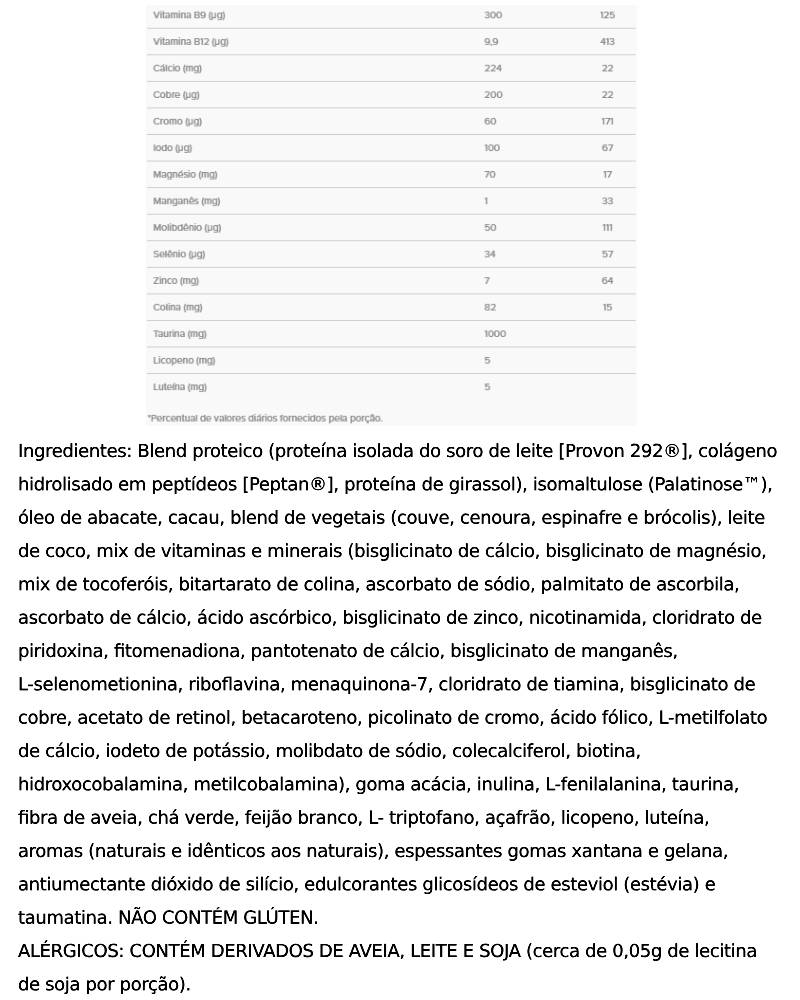 Informações nutricionais