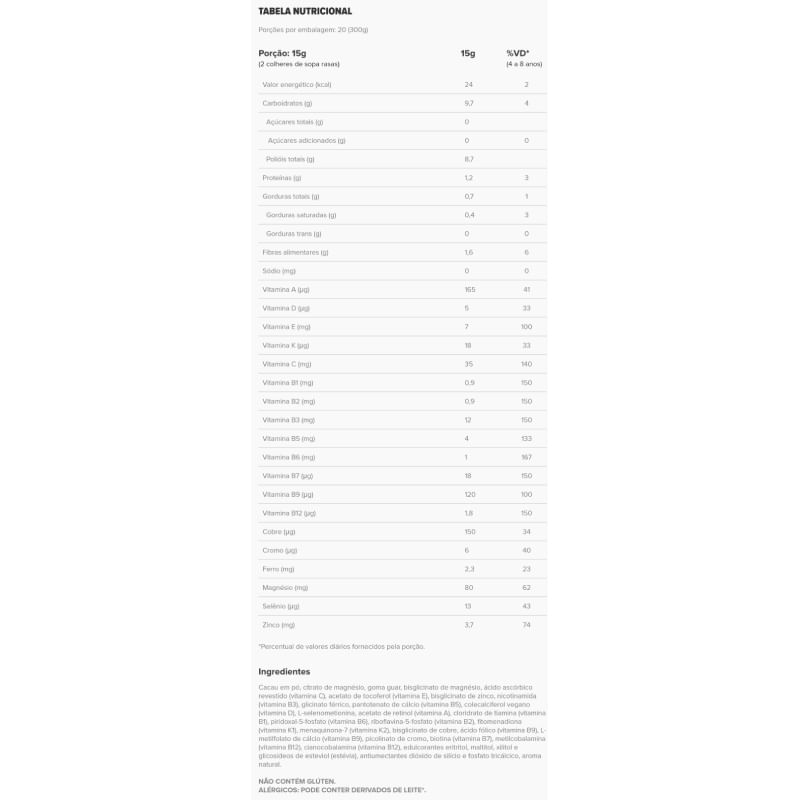 Informações nutricionais